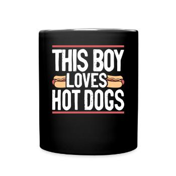 Hot Dog Adult Boy This Boy Loves - Full Colour Mug - black - Front