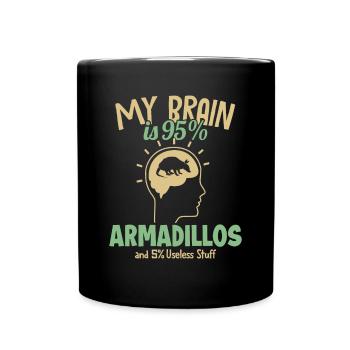 Mon cerveau est composé à 95% de tatous Fée Rose Cingulata - Mug uni - noir - Devant