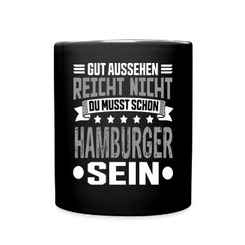 Hamburg - Tasse einfarbig - Schwarz - Vorne