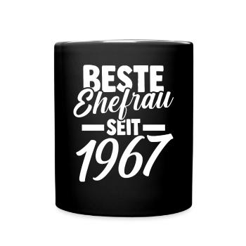 Valentinstag Beste Ehefrau Seit 1967 - Tasse einfarbig - Schwarz - Vorne