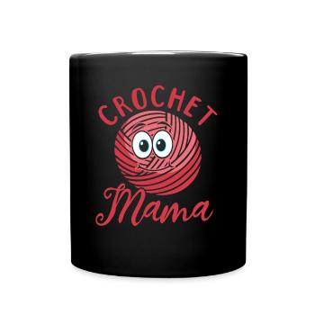 Crochet Crocheting Mama Crochet Mama - Tasse einfarbig - Schwarz - Vorne
