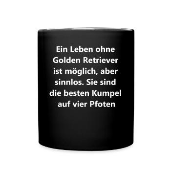 Golden Buddy Geschenk - Tasse einfarbig - Schwarz - Vorne