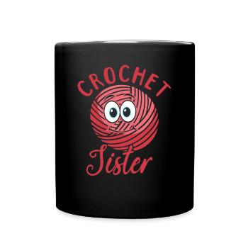 Crochet Crochet Sœur Crochet Sœur - Mug uni - noir - Devant