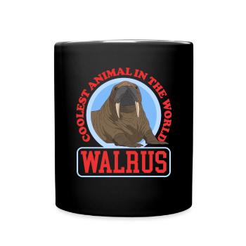 Walross Walroß Walrus Walrosse Geschenk - Tasse einfarbig - Schwarz - Vorne