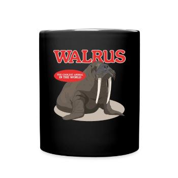 Walross Walroß Walrosse Walrus Geschenk - Tasse einfarbig - Schwarz - Vorne