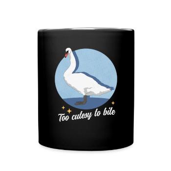 Schwan Schwäne Schwanenliebhaber Geschenk - Tasse einfarbig - Schwarz - Vorne