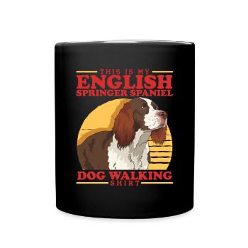 English Springer Spaniel Dog Owner Gift - Full Colour Mug - black - Front