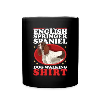 English Springer Spaniel Dog Owner Gift - Full Colour Mug - black - Front
