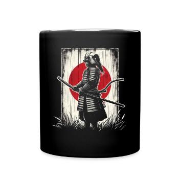 Samurai Ronin Sword Fighting Warrior Gift - Full Colour Mug - black - Front