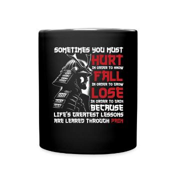 Samurai Ronin Schwertkampf Krieger Geschenk - Tasse einfarbig - Schwarz - Vorne