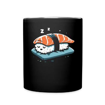 Sushi Essen Japan Nigiri Geschenk - Tasse einfarbig - Schwarz - Vorne