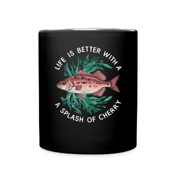 Cerise, Barbe, Poisson, Aquarium, Eau douce, Aquariophilie, - Mug uni - noir - Devant
