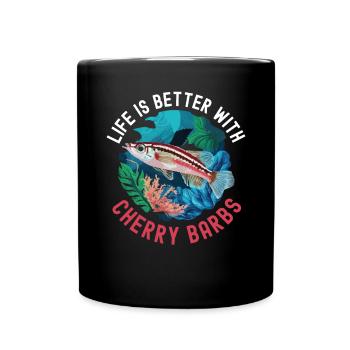 Poisson barbelé cerisier Poisson d'aquarium d'eau douce Aquariste - Mug uni - noir - Devant