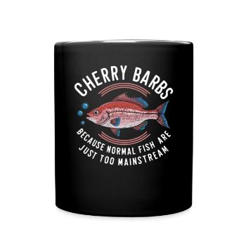 Cerise, Barbe, Poisson, Aquarium, Eau douce, Aquariophilie, - Mug uni - noir - Devant