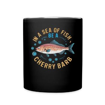 Cerise, Barbe, Poisson, Aquarium, Eau douce, Aquariophilie, - Mug uni - noir - Devant