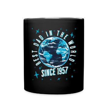 Bester Papa der Welt seit 1957 Vatertag - Tasse einfarbig - Schwarz - Vorne
