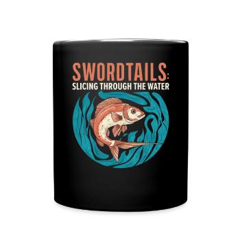 Swordtail Fish Freshwater Aquarium Fish Aquarist - Full Colour Mug - black - Front