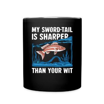Poisson porte-épée Poisson d'aquarium d'eau douce Aquariste - Mug uni - noir - Devant