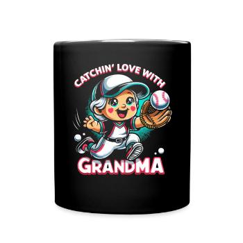 Baseball Grandma Grandmother Grandparents Day - Full Colour Mug - black - Front