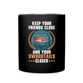 Swordtail Fish Freshwater Aquarium Fish Aquarist - Full Colour Mug - black - Front