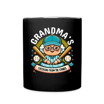 Baseball Oma Großmutter Großelterntag - Tasse einfarbig - Schwarz - Vorne