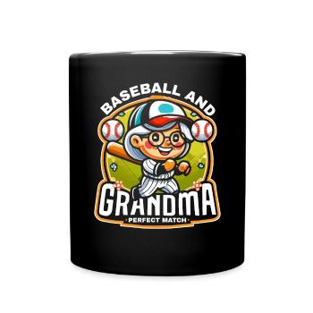 Baseball Oma Großmutter Großelterntag - Tasse einfarbig - Schwarz - Vorne