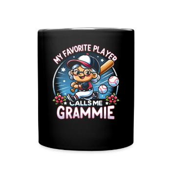 Baseball Oma Großmutter Großelterntag - Tasse einfarbig - Schwarz - Vorne