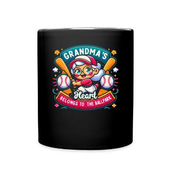 Baseball Oma Großmutter Großelterntag - Tasse einfarbig - Schwarz - Vorne