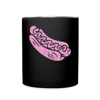 Hot Dog Adult Pink Diamonds - Tasse einfarbig - Schwarz - Vorne