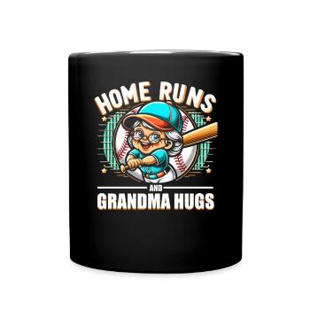 Baseball Oma Großmutter Großelterntag - Tasse einfarbig - Schwarz - Vorne