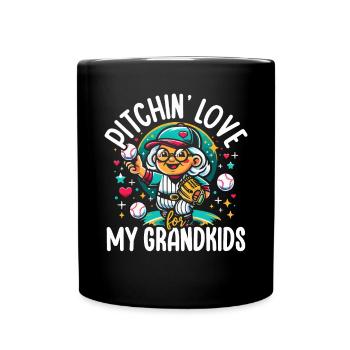 Baseball Oma Großmutter Großelterntag - Tasse einfarbig - Schwarz - Vorne