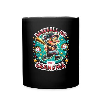 Baseball Oma Großmutter Großelterntag - Tasse einfarbig - Schwarz - Vorne