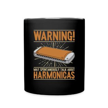 May Spontaneously Talk About Harmonicas Mouth - Full Colour Mug - black - Front