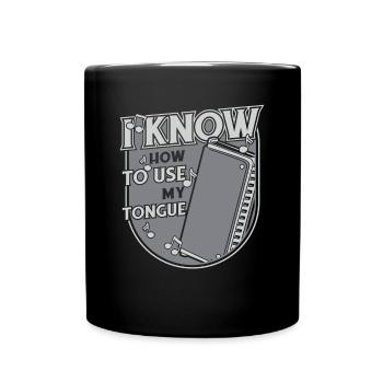I Know How To Use My Tongue Harmonicist Mouth - Full Colour Mug - black - Front