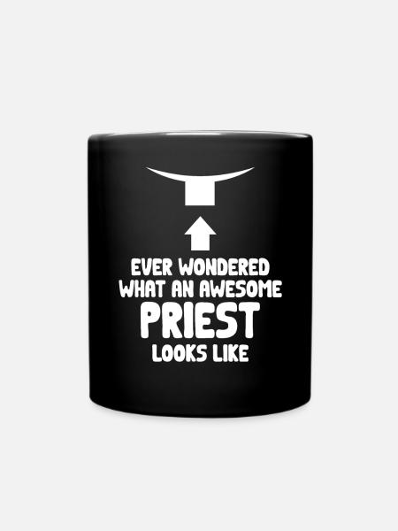 Priest Catholic Christian priest - Full Colour Mug - black