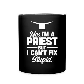 Prêtre prêtre chrétien catholique - Mug uni - noir - Devant