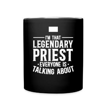 Prêtre prêtre chrétien catholique - Mug uni - noir - Devant