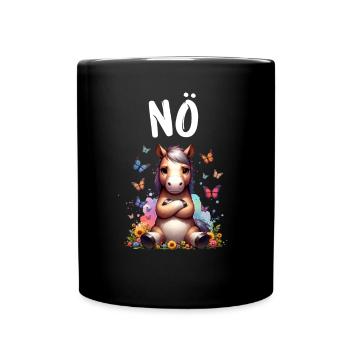 Dicton drôle sur les chevaux Non pour les amoureux des chevaux - Mug uni - noir - Devant