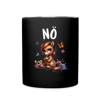 Dicton drôle sur les chevaux Non pour les amoureux des chevaux - Mug uni - noir - Devant