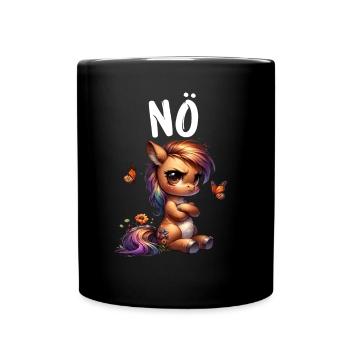 Dicton drôle sur les chevaux Non pour les amoureux des chevaux - Mug uni - noir - Devant