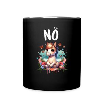 Dicton drôle sur les chevaux Non pour les amoureux des chevaux - Mug uni - noir - Devant