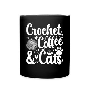 Crochet café & chats - Cat Lover Crocheter - Mug uni - noir - Devant