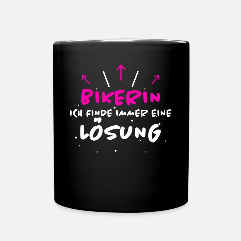 Bikerin Spruch Biker Lustiges Bikerin Geschenk - Tasse einfarbig - Schwarz
