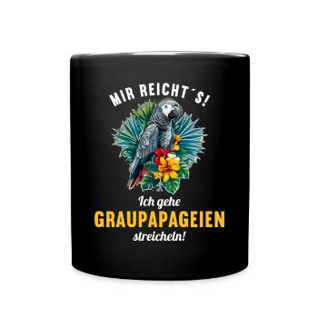 Graupapageien Graupapagei - Tasse einfarbig - Schwarz - Vorne