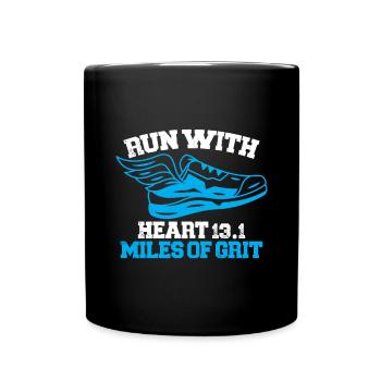 Semi-marathon 13, coureur de marathon de 1 mile - Mug uni - noir - Devant