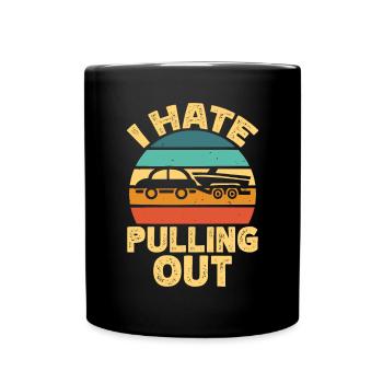 Funny boat boat captain pulling out - Full Colour Mug - black - Front