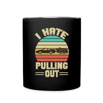Funny boat boat captain pulling out - Full Colour Mug - black - Front