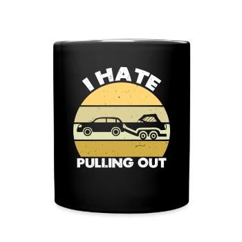 Funny boat boat captain pulling out - Full Colour Mug - black - Front
