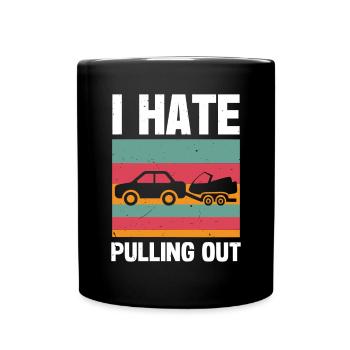 Funny boat boat captain pulling out - Full Colour Mug - black - Front