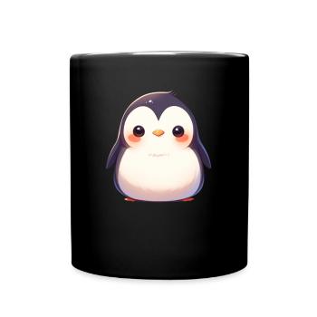 Pinguin Kawaii Pinguin Niedlich - Tasse einfarbig - Schwarz - Vorne